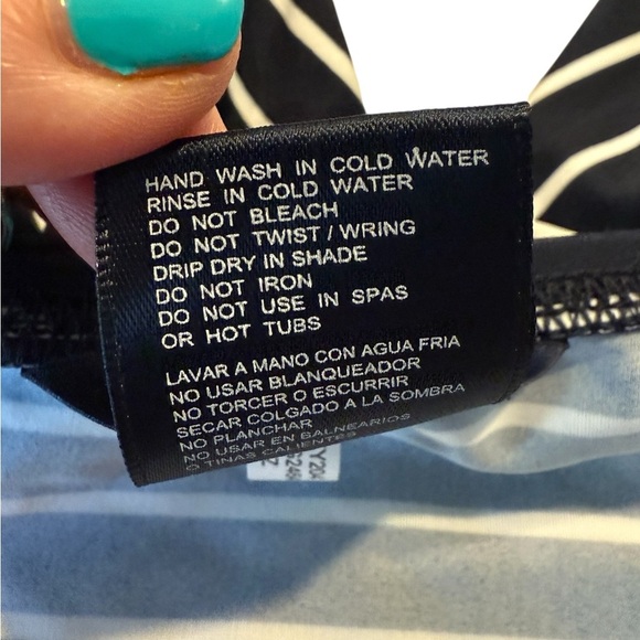 Tommy Hilfiger Navy White Striped Halter UPF Tankini Top Size Small NEW Sailor - Picture 13 of 14